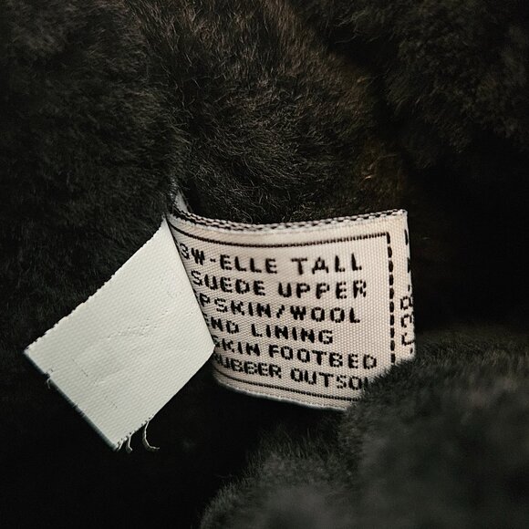 BEARPAW WOMEN'S ELLE TALL SUEDE WINTER PULL ON BOOTS Sz 9 BLACK Wool - Picture 13 of 15